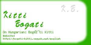 kitti bogati business card